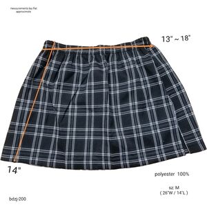 💠 M, vintage y2k dark grey and white plaid skirt with split sides